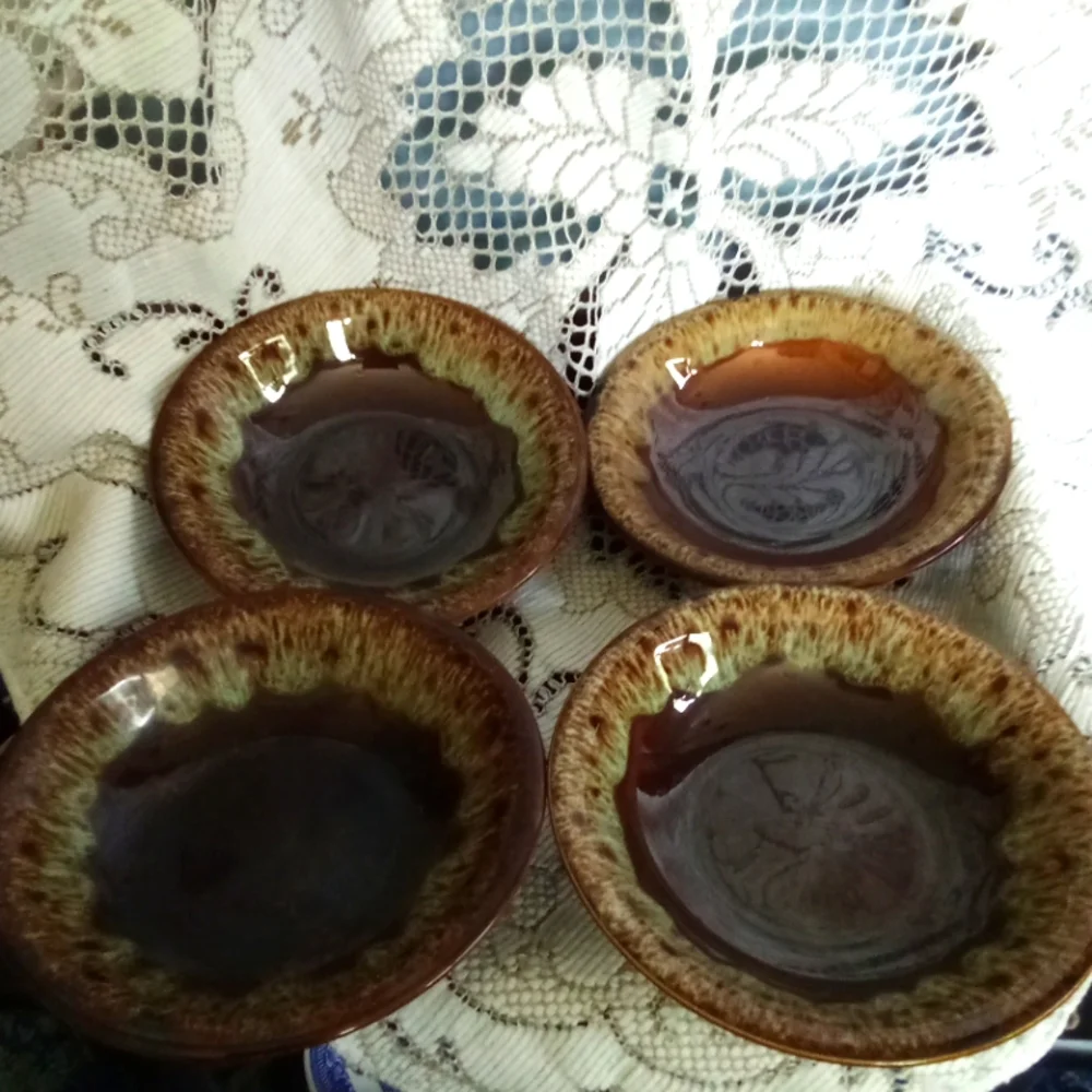 4 Rustic Drip Glaze cannonsburg dessert bowls